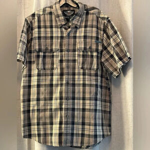 Harley Davidson Men’s Short Sleeve Button up, Size L. Multi-color.